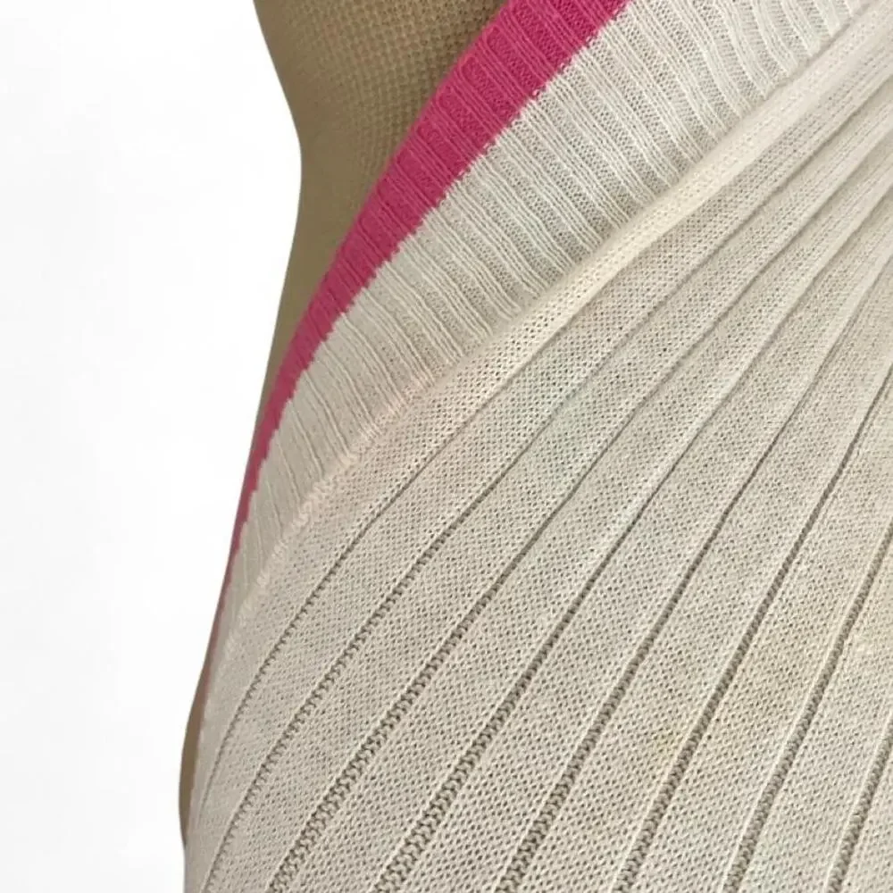 Preppy Y2K U.S. Polo Assn. white + pink long sleeve bolero in size M